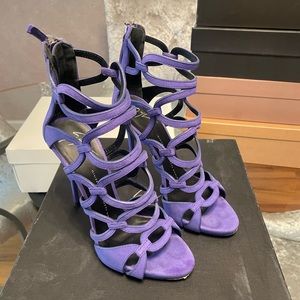Giuseppe Zanotti purple suede high heeled sandals